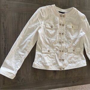 White House Black Market White Jeans Jacket.